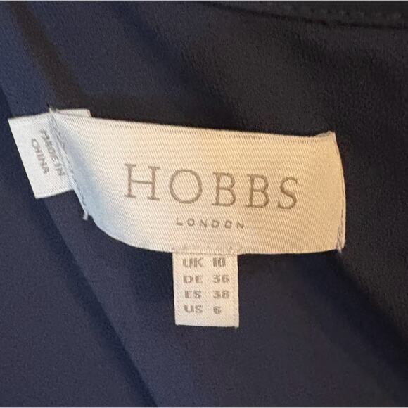 Hobbs London Navy Clarice Polka Dot Print Long Sleeve Shift Dress US Size 6 - Picture 9 of 10